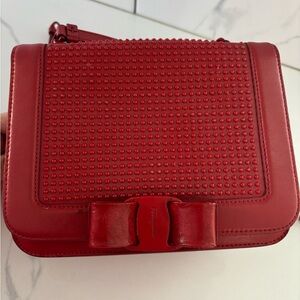 Salvatore Ferragamo Red Studded Crossbody Bag